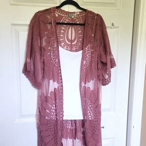 Rebellion Sheer Cardigan /Beach Cover Up Size Medium